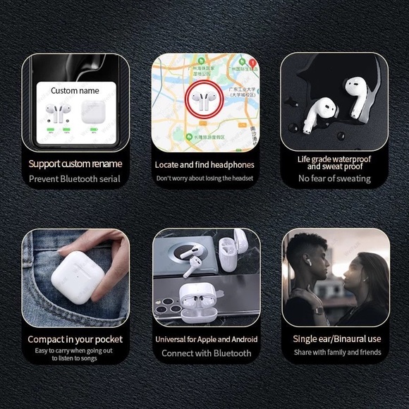 Original Air Pros 4 TWS Wireless Bluetooth Earphones Mini Pod Gaming - Picture 5 of 6